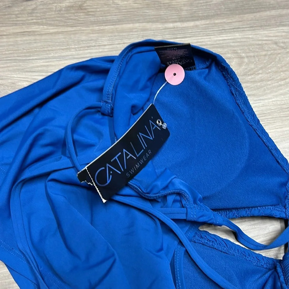 Catalina blue Tye up swim  top size medium NWT - Picture 8 of 8